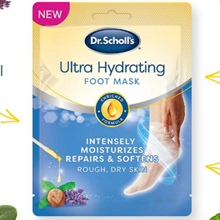 [ของแท้ 100%] DR.SCHOLL ULTRA HYDRATING FOOT MASK INTENSELY MOISTURIZES REPAIRS &amp; SOFTENS ROUGH DRY SKIN 1 PAIR