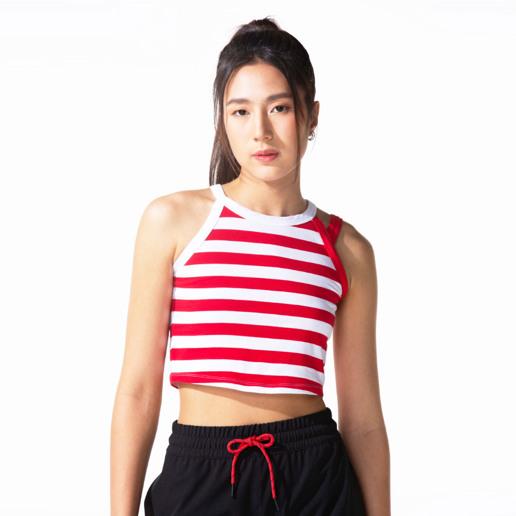 UNBOUND RED MARINE STRIPED TANK TOP (2023) เสื้อกล้าม ทรงครอป สีแดงขาว