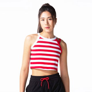 เสื้อกล้าม ทรงครอป สีแดงขาว UNBOUND RED MARINE STRIPED TANK TOP (2023)