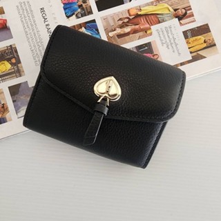 กระเป๋าสตางค์ใบสั้น Kate Spade Marti Small Flap Wallet ดำ น้ำตาล