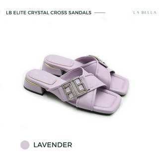 LA BELLA รุ่น LB ELITE  CRYSTAL CROSS SANDALS - LAVENDER