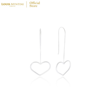 Louis Montini (Jewelry) Sterling Silver 925 Earrings ต่างหูเงินแท้ 92.5% ต่างหูผู้หญิง รูปหัวใจ LJER102