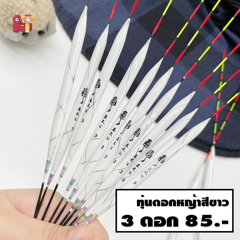 ทุ่นดอกหญ้า ทุ่นตกปลา ทุ่นไม้ หางตันปลายแหลม เสริมลูกหมุน จัดส่งไว
