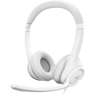 Logitech H390 USB Wired Headset for PC/Laptop, Headphones with Noise Cancelling Microphone (Off White) (981-001287)