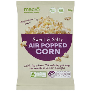 นำเข้าจากนิวซีแลนด์🇳🇿 ป๊อบคอร์น รสหวาน&amp;เค็ม Macro Air popped corn 100g. แอร์ป๊อบคอร์น