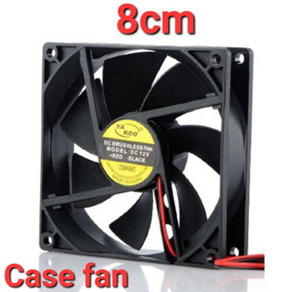 พัดลมระบายความร้อน คอม PC Fan Case PC พัดลม 8CM สีดำ