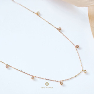 สร้อยคอปรเดับเพชร Dot diamond necklace(nlpg53)