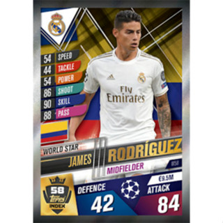 James Rodriguez (Real Madrid CF) W58.  MATCH ATTAX 101 2019/20 - WORLD STAR