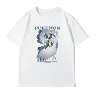 Pokémon เสื้อยืดการ์ตูนแอนิเมชั่น Harmonia Reshiram ชุดนักเรียนแขนสั้นคู่