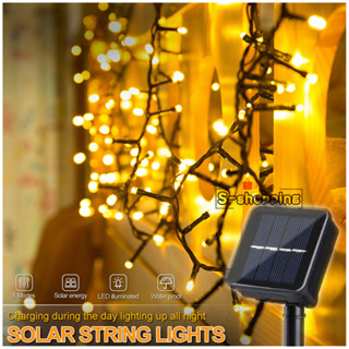 JX-200 Warm white Solar light 200 LED 8โหมด โคมไฟพลังงานแสงอาทิตย์สำหรับตกแต่ง