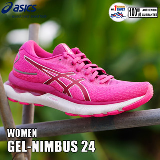 Asics รุ่น GEL Nimbus 24 1012B201-600 สี Fuchsia red/ white มี FF Blast+ ดีสุด ของเเท้ 100 %