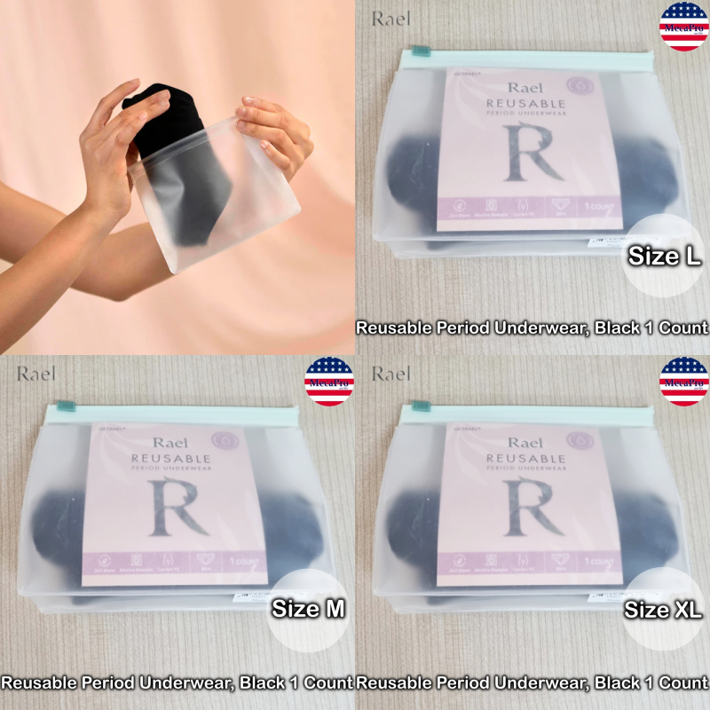 Rael® Reusable Period Underwear, Black 1 Count กางเกงในอนามัย สำหรับใช้แทนผ้าอนามัย กางเกงชัั้นในประ
