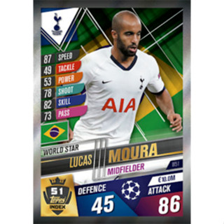 Lucas Moura (Tottenham Hotspur) W51.  MATCH ATTAX 101 2019/20 - WORLD STAR