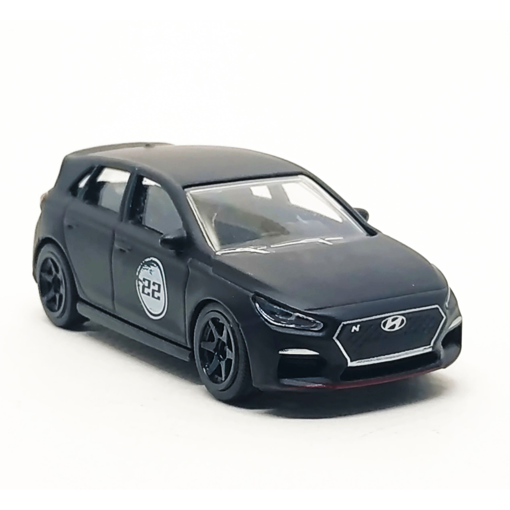 Majorette Hyundai i30N - 2022 Collection - Red Chin Matte Black ล้อ 6SB Scale 1/64 (8cm) ไม่มี packa