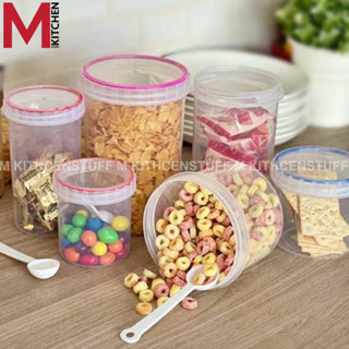 M KITCHEN กล่องถนอมอาหาร กล่องข้าวสาร กล่องเก็บนมผม พร้อมช้อน กล่องอาหาร กล่องข้าว กล่องเก็บอาหาร (C3)