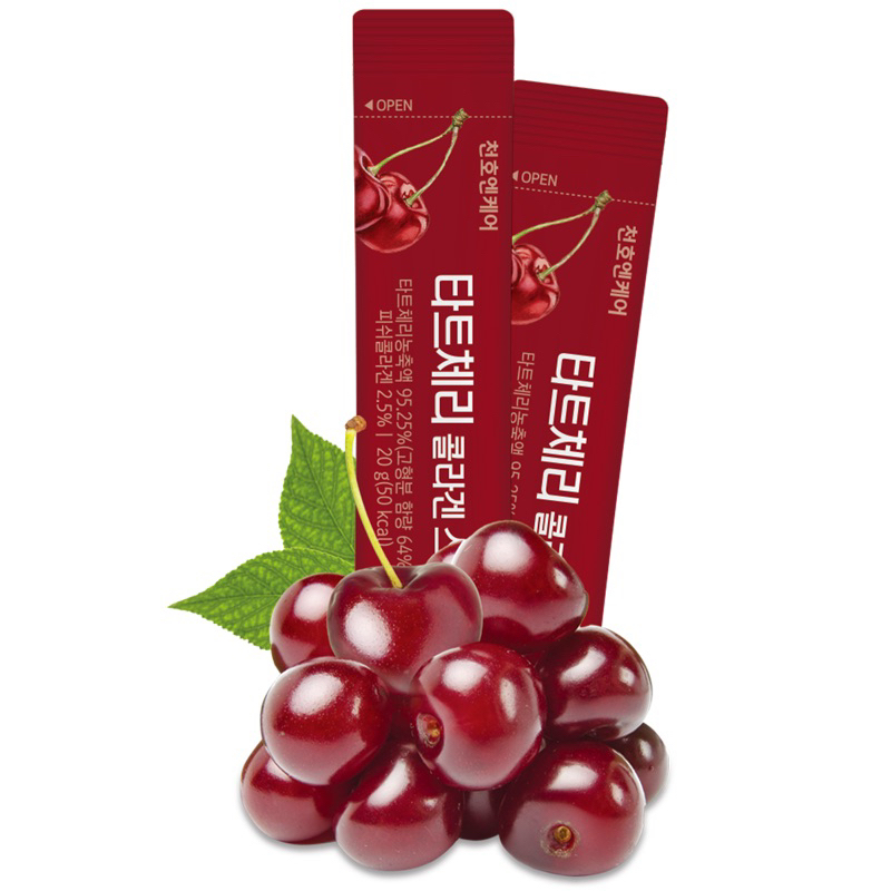 🍒 ( 1 ซอง ) 💫𝐂𝐡𝐮𝐧𝐡𝐨𝐍𝐜𝐚𝐫𝐞 Tart Cherry Jelly Collagen 🍒 ทาร์ตเชอร์รี่ คอลลาเจน เจลลี่