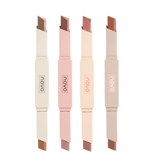 5413 (ใหม่/แท้) Novo double headed EyeShadow Stick อายแชโดว์ 1แท่ง 4สี 2หัว เนื้อใยไหม แมท ประกายชิมเมอร์