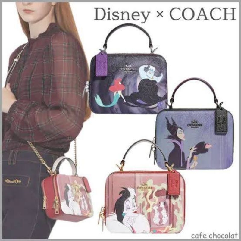 🌺Coach Disney X Coach Box Crossbody With Cruella Motif (CC377) 2 ซิปคะ