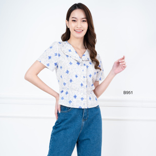 AMILA Blouse AM-B951 พีชสกิน แขนสั้น IGPU22-9