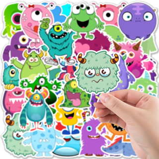 Cute Monster Cartoon Sticker 50 Pcs สติ้กเกอร์สัตว์ประหลาด  มอนสเตอร์ น่ารักๆ 50 ชิ้น สติ้กเกอร์ การ์ตูน