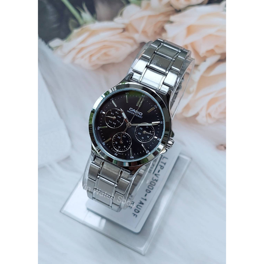 นาฬิกาคู่รัก Casio รุ่น MTP-V300D และ LTP-V300D นาฬิกาสายแสตนเลส - ของแท้ 100% รับประกันศูนย์ CMG 1ปี