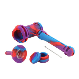 Hammer Silicone Bubbler Hand Plpe with Glass Bowl