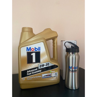 Mobil 1 0w-20 ขนาด 4 ลิตร แถมฟรีกระบอกน้ำ mobil super จำนวนจำกัด