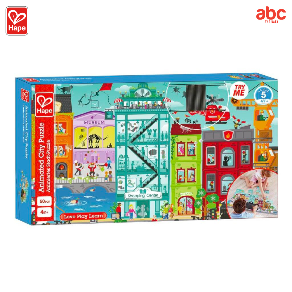 Hape ของเล่นไม้ ปริศนา ภาพเคลื่อนไหวในเมืองใหญ่ Animated City Puzzle ของเล่นเสริมพัฒนาการ 4 ขวบ ขึ้นไป รูปที่ 5