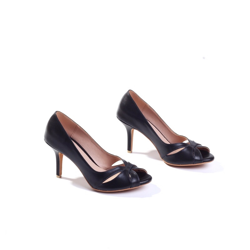 LALANTA  BUTTERFLY  BLACK รองเท้าส้นสูง 3  นิ้ว