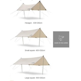 ทาร์ป Naturehike Girder Shelter Tarp สีครีม พร้อมเสา อุปกรณ์ครบ แคมป์ปิ้ง พร้อมส่งจากไทย