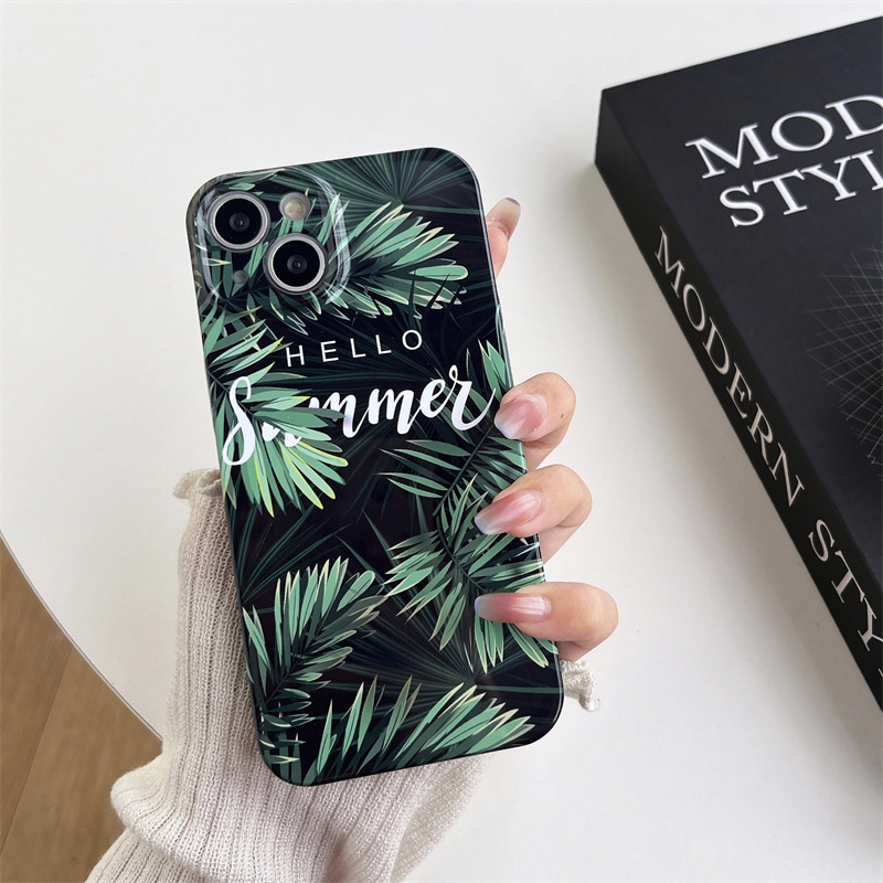 🔥ส่งจากไท🔥เคสไอโฟน 14Pro max ใบเขียว แฟชั่น  เคส for iPhone 11 12Pro 13 14Pro 13Pro case แนวโน้ม เคส