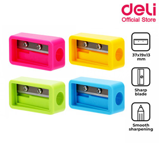 Deli H556 Pencil Sharpener กบเหลาดินสอสีนีออน แบบพกพา (แพ็คกล่อง 48 ชิ้น) กบเหลาดินสอ กบเหลาดินสอแฟนซี กบ กบเหลา ที่เหลา