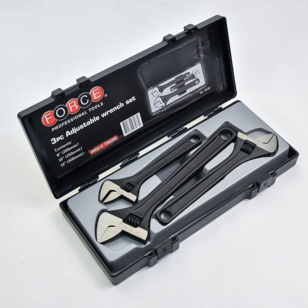 5036 ประแจเลื่อน 3 ชิ้น ขนาด 8" 10" 12" FORCE/ฟอร์ซ