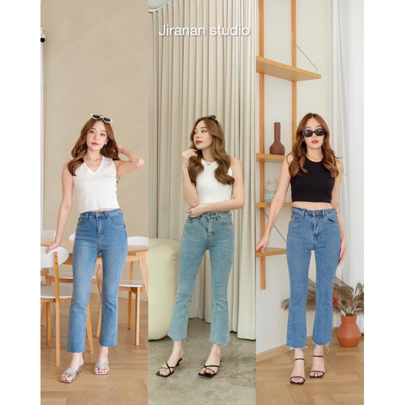 #กางเกงยีนส์ #Jirananstudio #NewArrivals #กางเกงทรงขาม้า #ผ้าผสมยืด