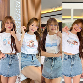 Honey mood เสื้อครอป เชือกรูด พร้อมส่ง***