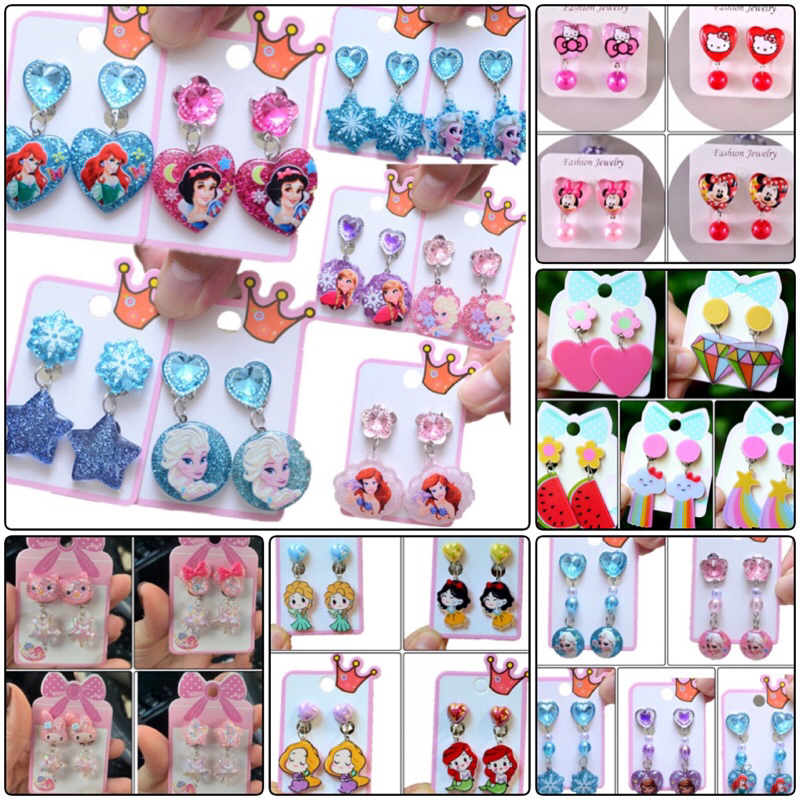 ต่างหูเด็ก,ตุ้มหูเด็ก,ต่างหูหนีบ,ต่างหูแบบหนีบ พร้อมส่ง