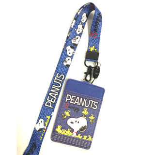 SNOOPY BG    สายคล้องคอ สายคล้องบัตร ที่ใส่บัตร ซองใส่บัตร พร้อมสายคล้องคอ ลาย  SNOOPY BG  งานดี สำหรับ บัตร 6x8 CM  MNN