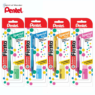 Pentel ดินสอกด 0.5 มม  Polka Dot  พร้อมยางลบ Hi-Polymer รุ่น AX-105C-SET (คละสี) [S24]