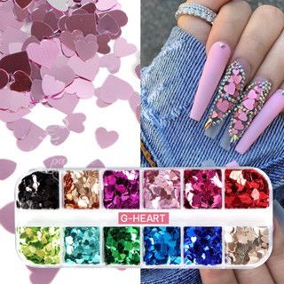 พร้อมส่งทุกวัน กลิตเตอร์ติดเล็บ กลิตเตอร์หัวใจ Heart Holographic Nail Glitter กลิตเตอร์ตกแต่งเล็บ พร้อมส่ง