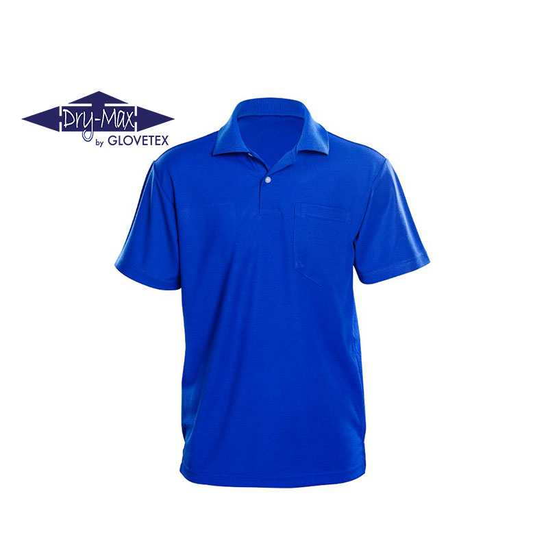 เสื้อโปโลสีน้ำเงิน DRYMAX รุ่น แขนปล่อยคอปก