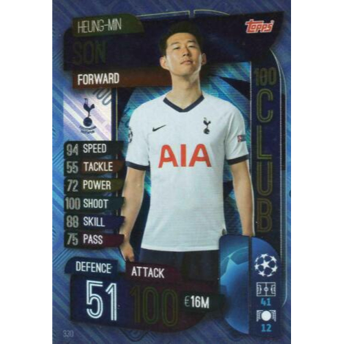 Heung-Min Son (Tottenham Hotspur) 330.  100 Club - Match Attax 2019/20 Champions League