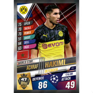 Achraf Hakimi (Brussia Dortmund) W47.  MATCH ATTAX 101 2019/20 - WORLD STAR