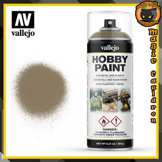 US Khaki Spray paint 400 ml. Vallejo Aerosol สีอะคริลิคสูตรน้ำ