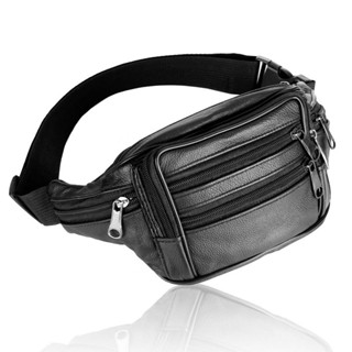 กระเป๋าคาดเอว-คาดอก หนังแท้Genuine Leather Fanny Pack for Men and Women Waist bag Fashion Bum Bag Cross body out doorbag