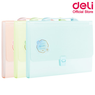 Deli PM306 Expanding File กระเป๋าเอกสาร PVC ขนาด A4 สีพาสเทล มี 13 ช่อง กระเป๋า เครื่องเขียน อุปกรณ์สำนักงาน แฟ้ม กระเป๋าใส่เอกสาร