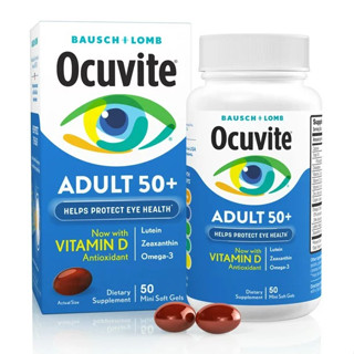 EXP.07/2024 Bausch and Lomb Ocuvite Nourish your eyes Adult 50+ วิตามิน บำรุงสายตา ลูทีน ซีแซนทีน กรองแสงสีฟ้า