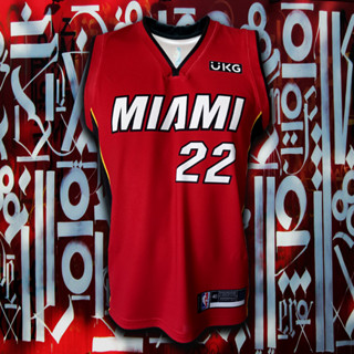 เสื้อบาส เสื้อบาสเกตบอล NBA Miami Heat เสื้อทีม ไมอามี ฮีท #BK0028 รุ่น Statement Jimmy Butler#22 ไซส์ S-5XL