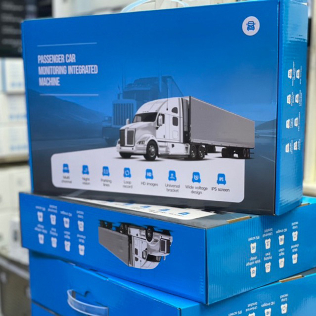 กล้องรถบรรทุก4กล้องบันทึก แบบมีสายสัญญาณ สายกล้องหลังยาว15เมตร