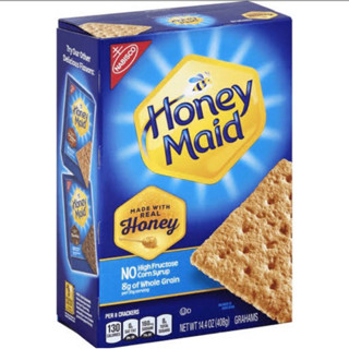 นำเข้าจากอเมริกา🇺🇸แครกเกอร์ ขนมปังอบกรอบผสมน้ำผึ้ง408กรัมNabisco Honey maid crackers