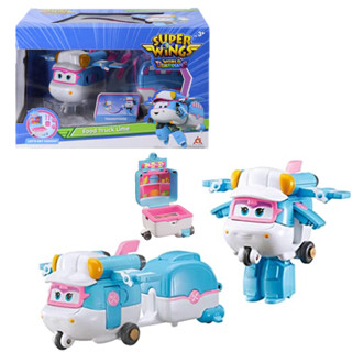 Super Wings S6 Transforming Lime with cargo ของเล่นหุ่นแปลงร่างซุปเปอร์วิงส์ ไลม์กับรถพ่วง รหัสSW760845